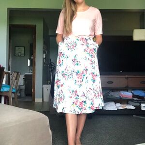 Floral White Skirt